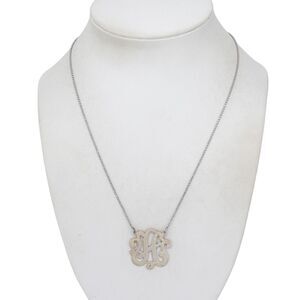 Vintage Italy Dyadema Sterling Silver 925 Monogram Necklace 16-18" Adjustable